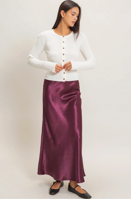 Satin Midi Skirt