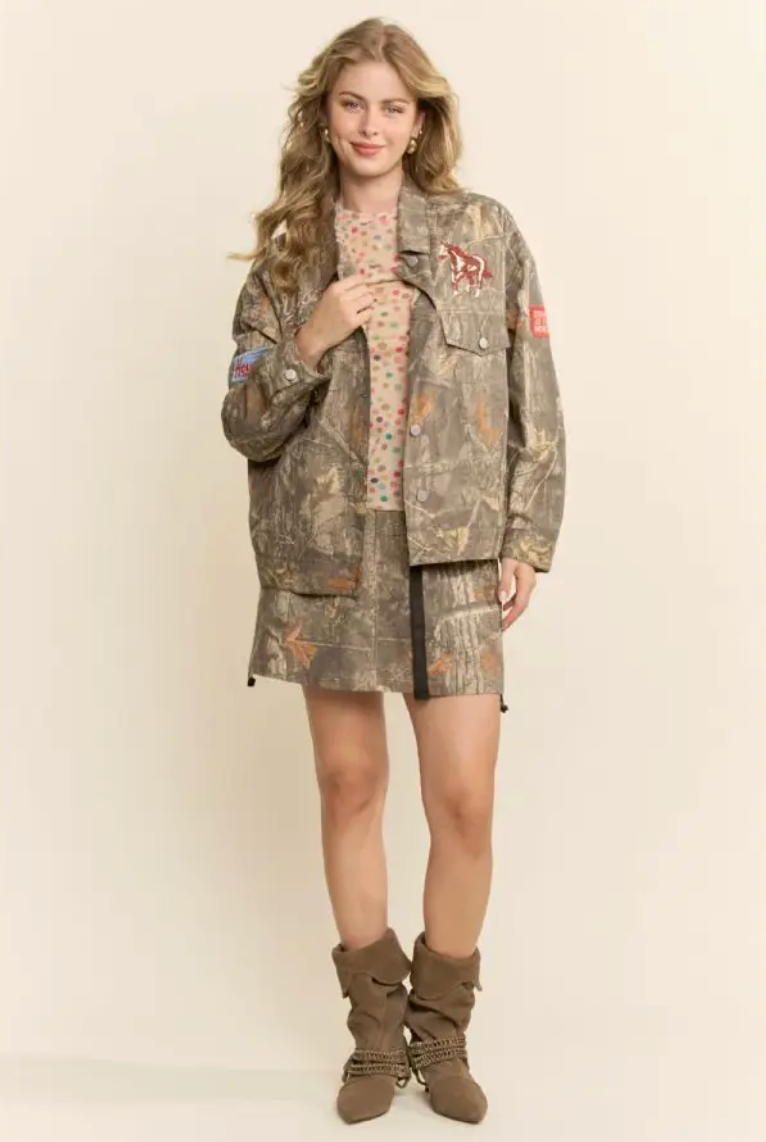 Camo Jacket with Rodeo Patches