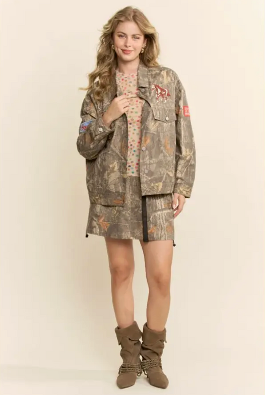 Camo Jacket with Rodeo Patches