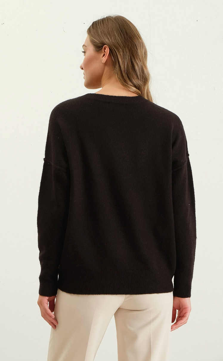 Solid Front Seam Sweater