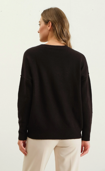 Solid Front Seam Sweater