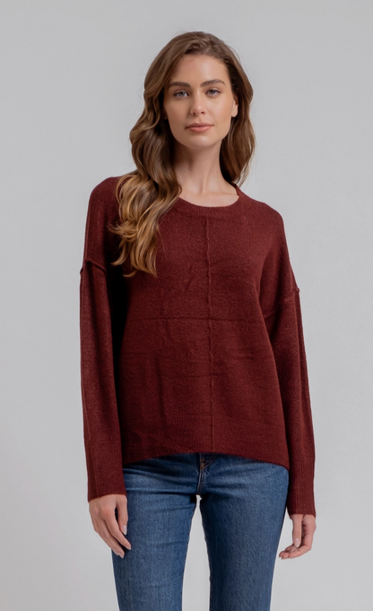 Solid Front Seam Sweater