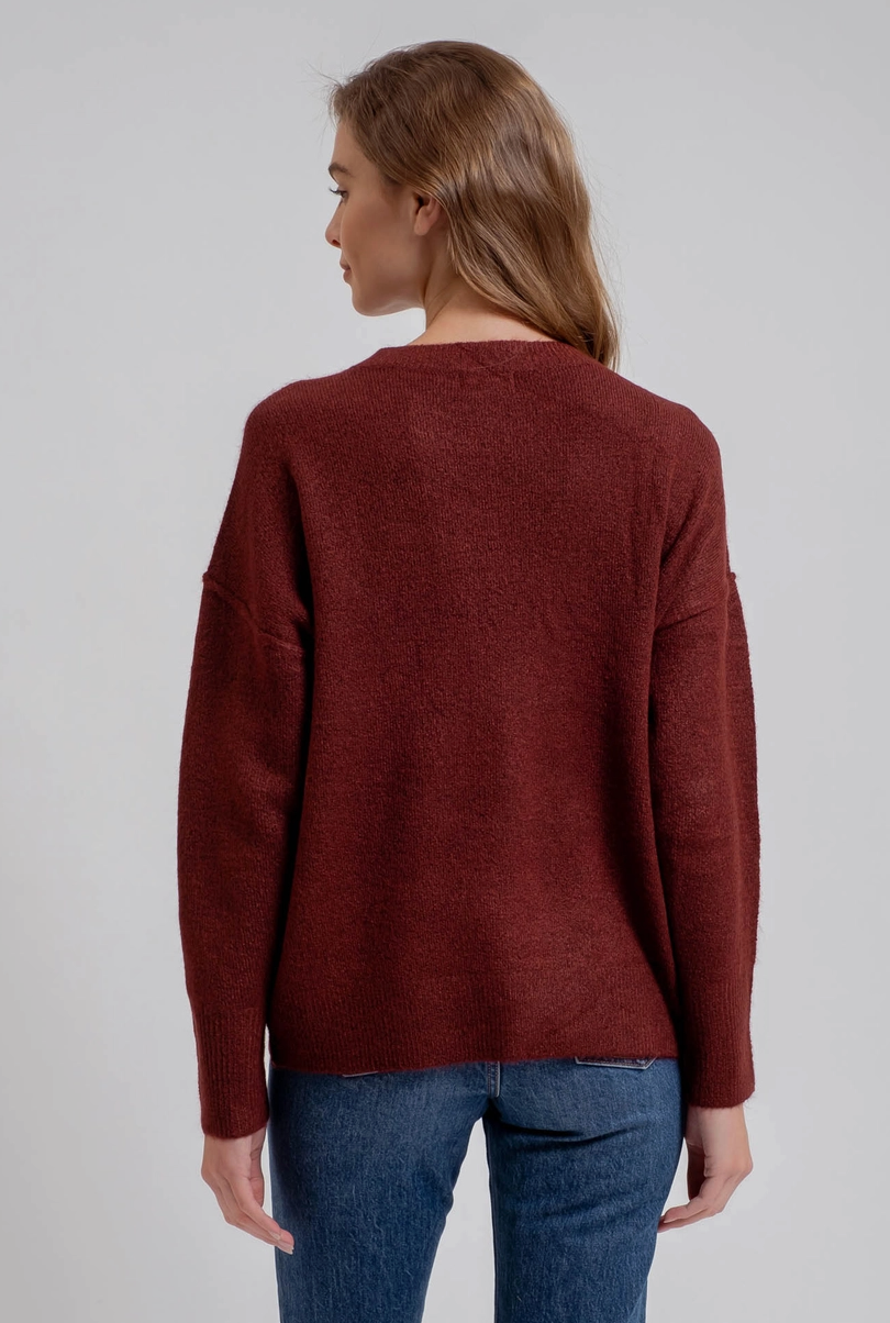 Solid Front Seam Sweater