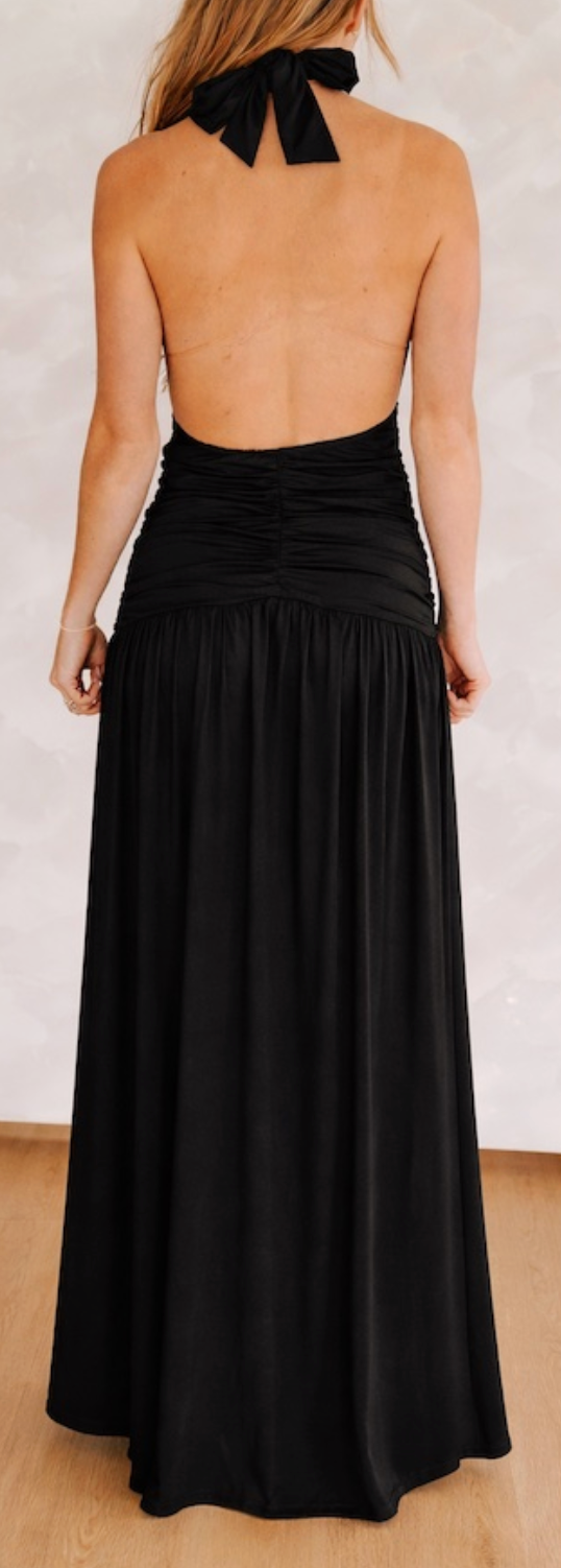 Black Halter Maxi Dress