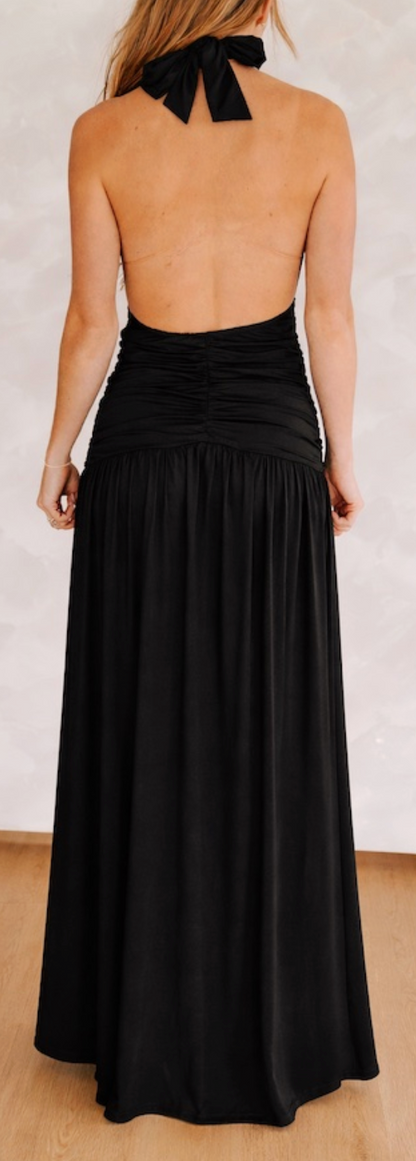 Black Halter Maxi Dress