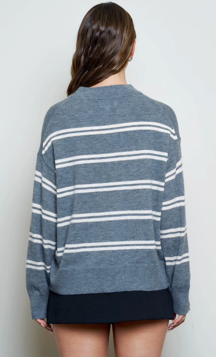 Stripe Crew Neck Pullover