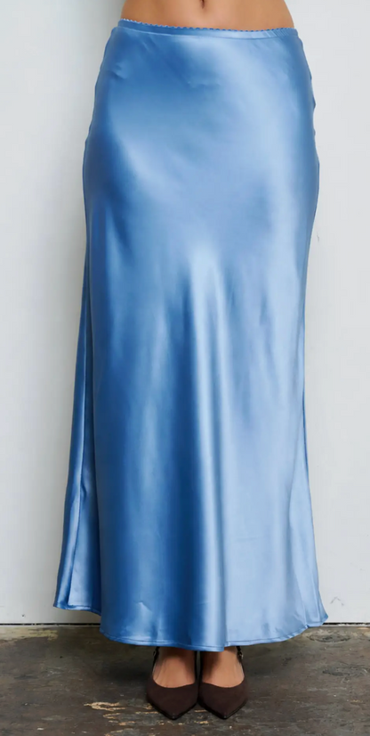 Satin Slip Midi Skirt