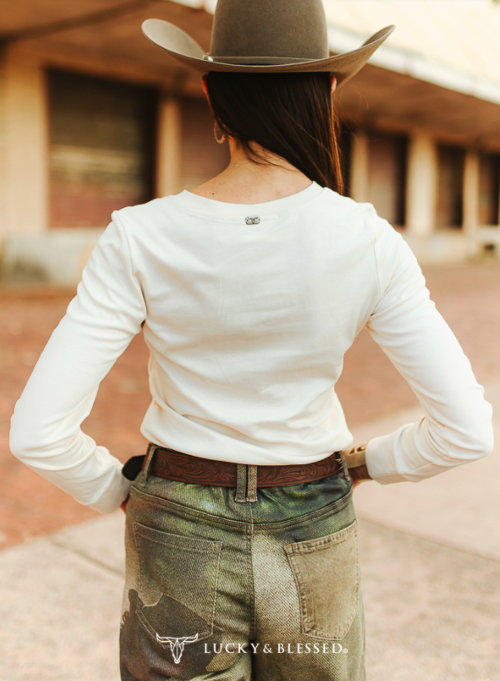Ivory Western Concho Long Sleeve Top