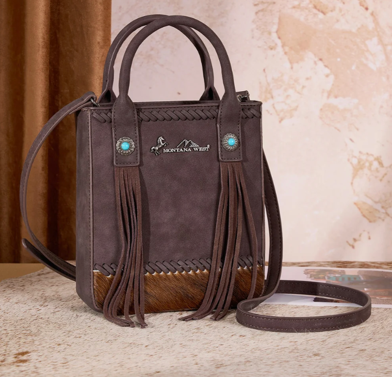 MW Fringe Hair-On Cowhide Purse