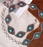 RC Etched Turquoise Oval Stone Concho Belt