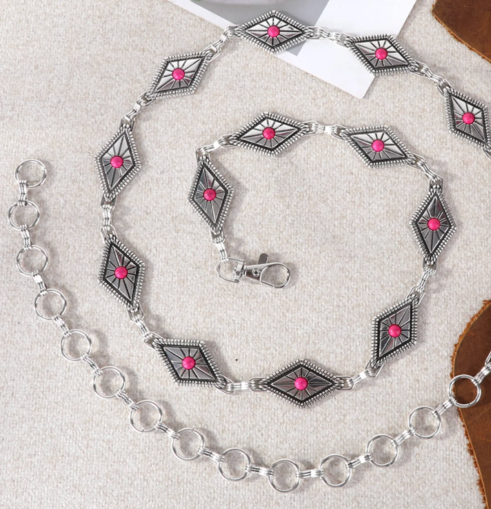 RC Diamond Concho Chain Link Belt