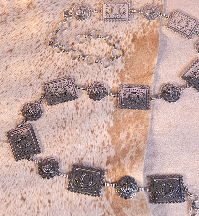 Wrangler Horseshoe Concho Chain Belt