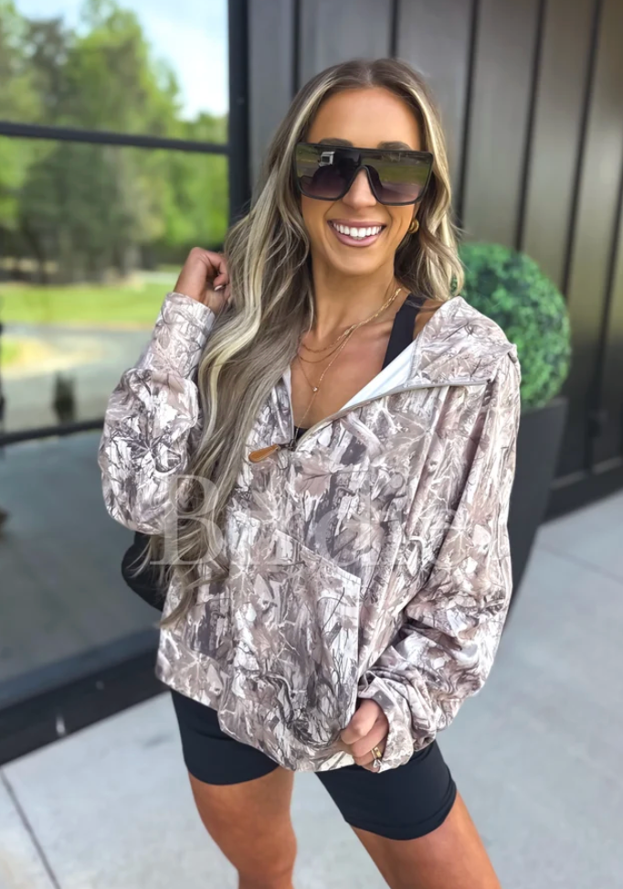 Dark Camo Quarter Zip Pullover