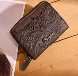 Wrangler Tooled Zip Around Wallet