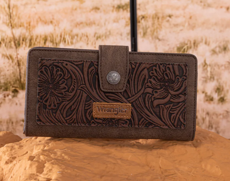 Wrangler Tooled Floral Wallet