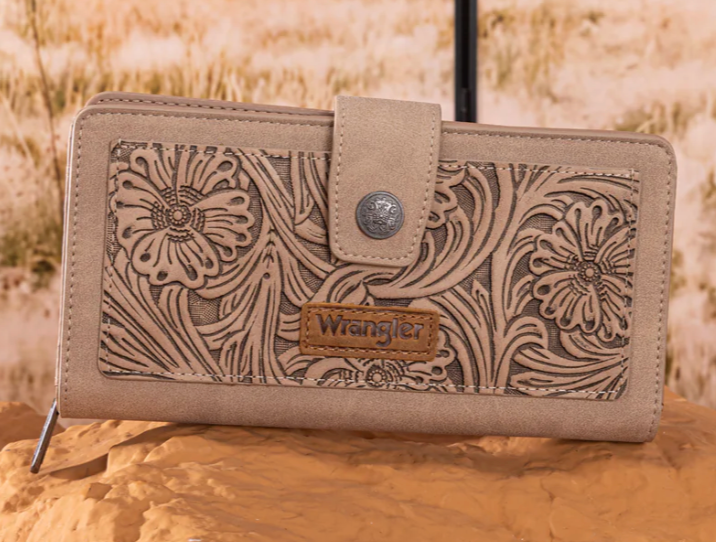 Wrangler Tooled Floral Wallet