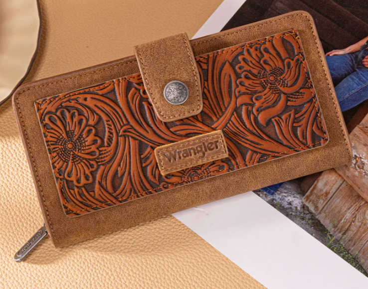 Wrangler Tooled Floral Wallet
