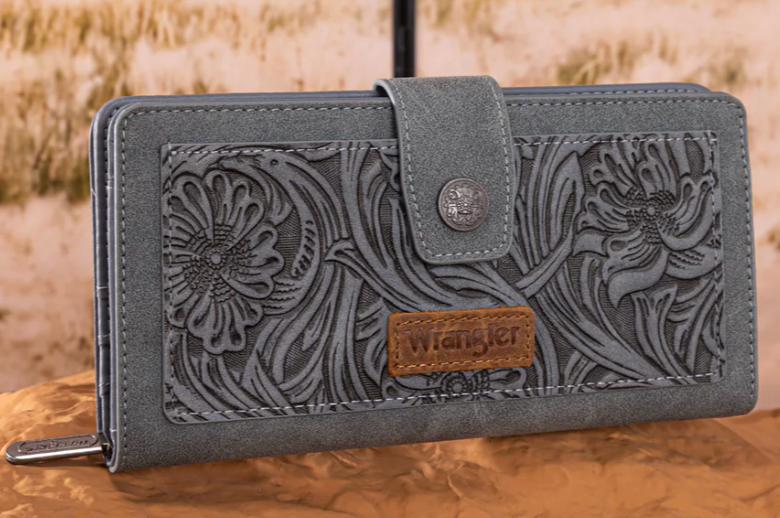 Wrangler Tooled Floral Wallet