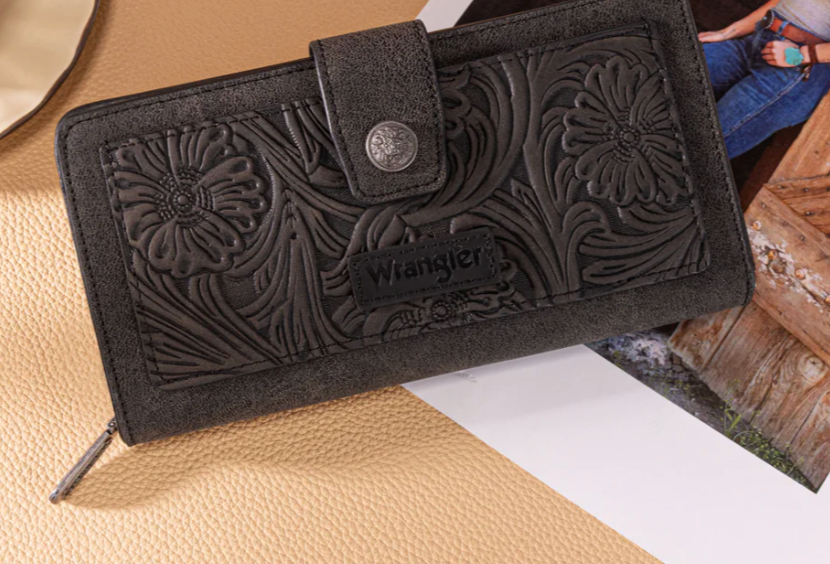 Wrangler Tooled Floral Wallet