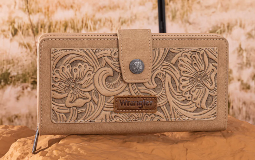 Wrangler Tooled Floral Wallet