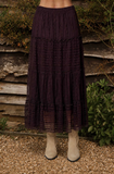 Textured Ruffle Midi Skirt