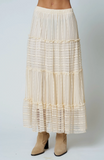 Textured Ruffle Midi Skirt