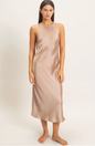 Sleeveless Satin Midi Dress