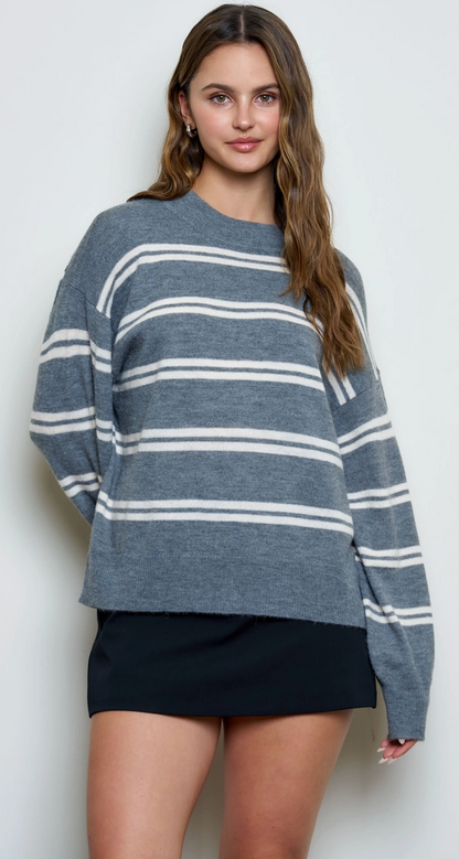 Stripe Crew Neck Pullover