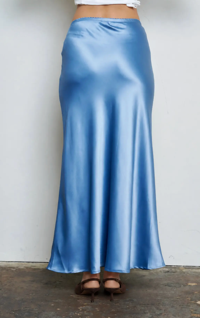 Satin Slip Midi Skirt