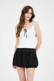 Scoop Neck Front Tie Tank Top