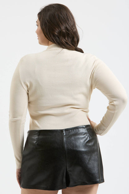 Plus Mock Neck Long Sleeve Top