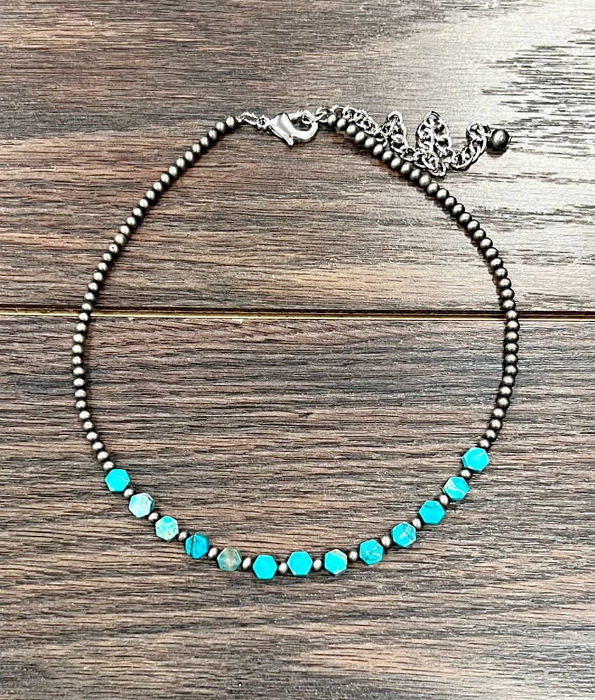 15" Western Hexa Gemstone Necklace