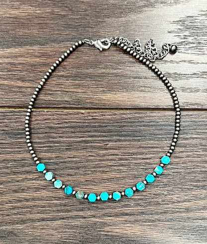 15" Western Hexa Gemstone Necklace