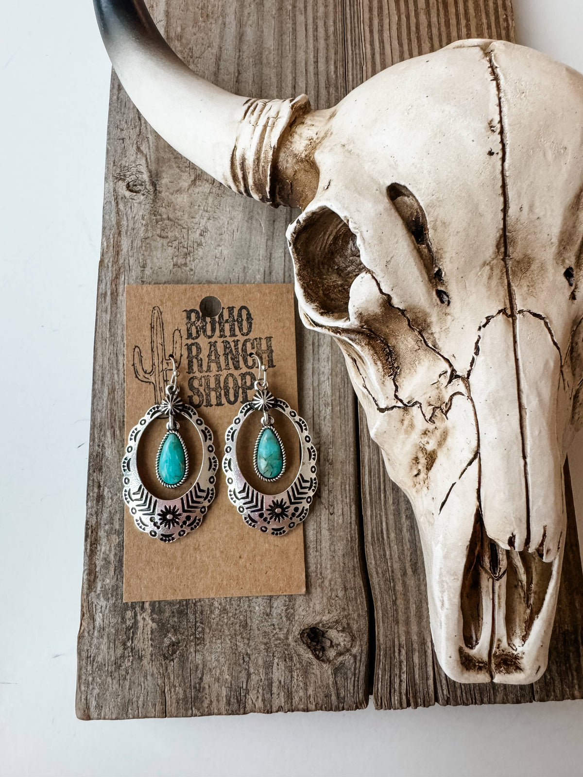 Western Aztec Stone Stud Earrings