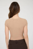 Round Neck Short Sleeve Knit Bodysuit