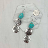 Silver Metal with Stone Earrings