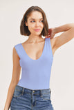 Casual Plunge Neck Bodysuit