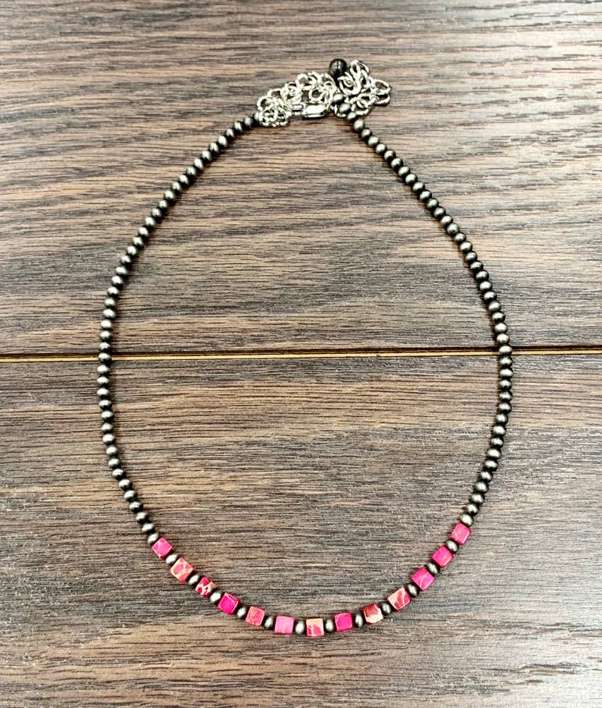 5" Western Square Gemstone Necklace