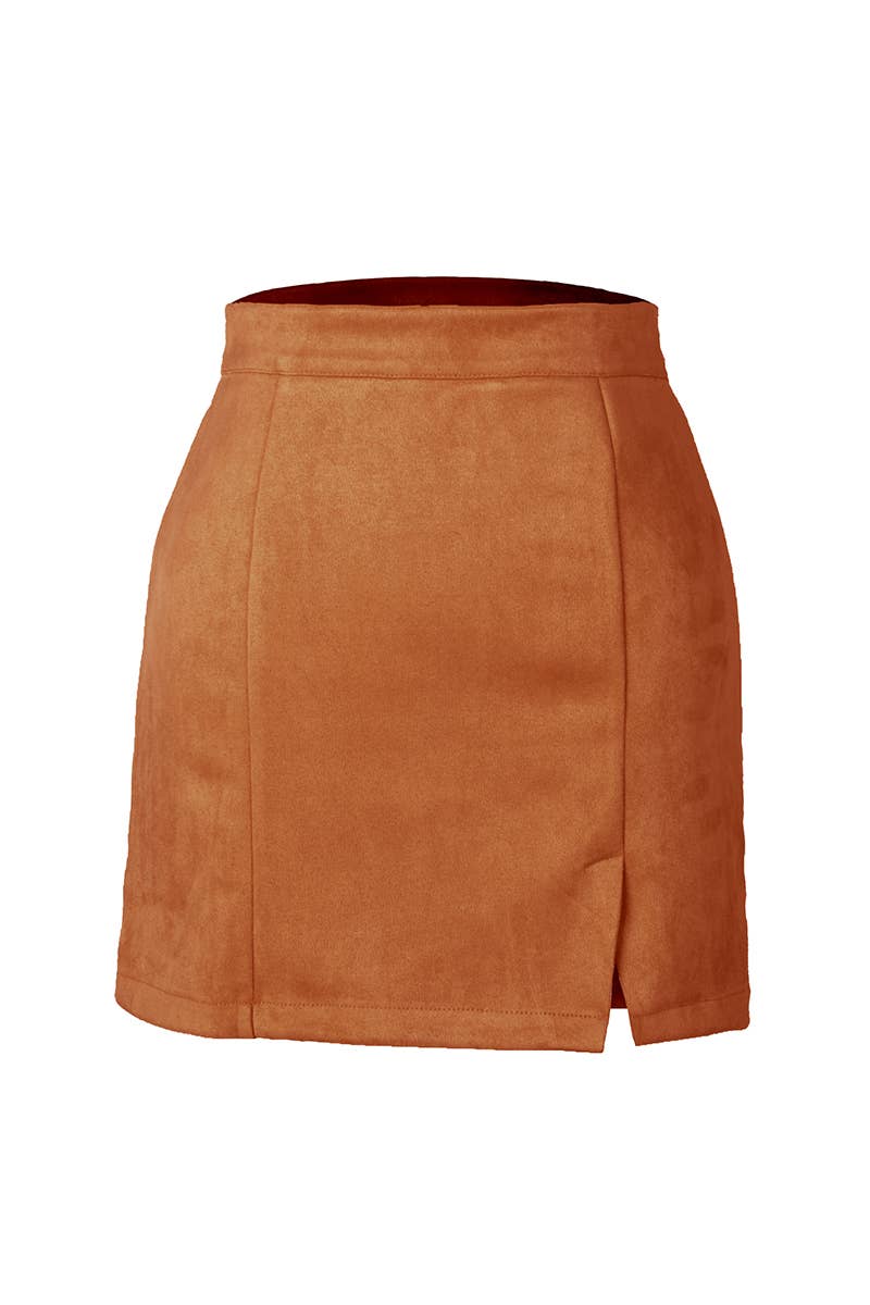 Faux Suede Mini Skirt