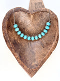 Western Style Turquoise Stone Bar Pendant Chain Necklace