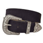 Western Silver Buckle Style in Microfiber Suede