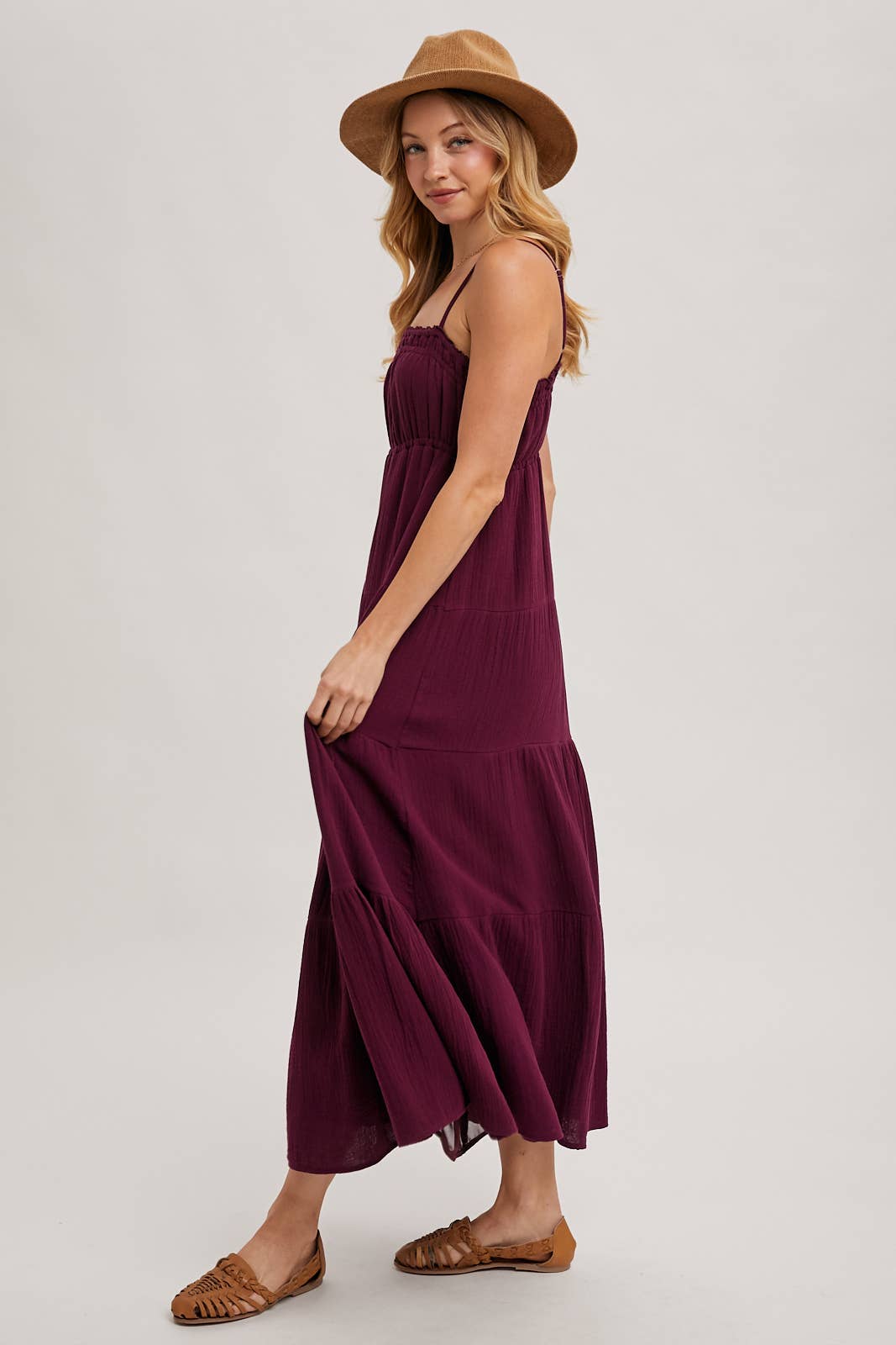 Ruffle Trim Tiered Maxi Sundress