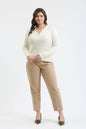 Plus Collard Gold Snap Long Sleeve