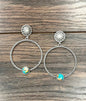 Gemstone Hoop Post Earrings