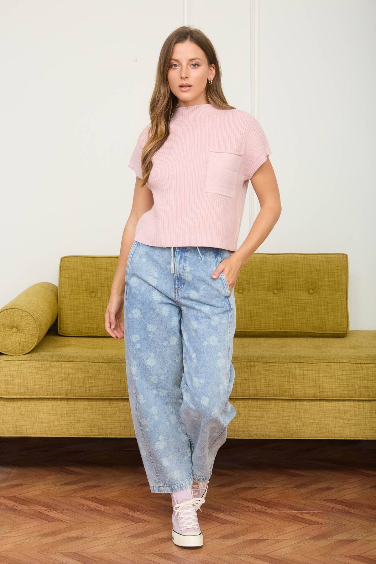 Dandelion Washed Denim Drawstring Jeans