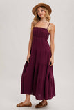 Ruffle Trim Tiered Maxi Sundress