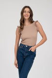 Ruffle Sleeveless Knit Top