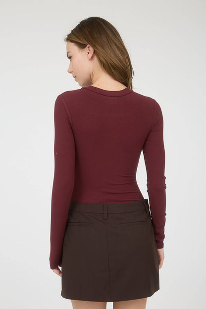 Round Neck Long Sleeve Sweater Bodysuit