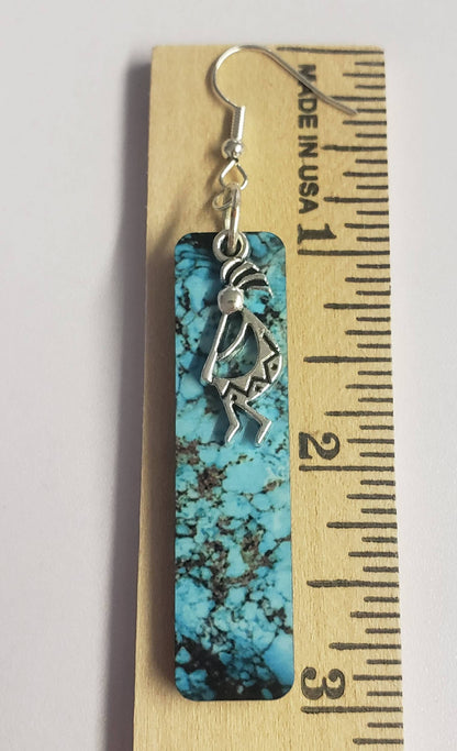 Kokopelli Turquoise Southwestern Earrings