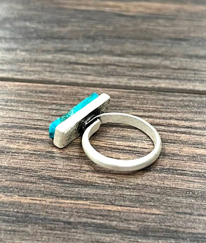 18mm Side Bar Gemstone Adjustable Ring